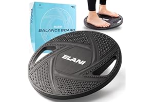 ‎ELANI ELANI Rutschfestes Balance Board Erwachsene bis 150kg - Physiotherapie zur Stärkung von Koordination und Tiefenmuskulatur | Balance Board Kinder ab 5, Wackelbrett Physio, Gleichgewichtstrainer
