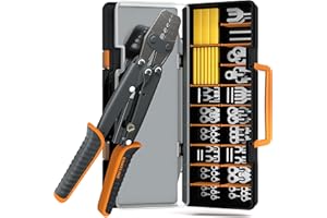 SOMELINE® Set di Pinza Crimpatrice Capicorda, [1-10mm²] Capicorda Elettrici a Crimpare, Attrezzo Crimpare, Pinza Elettricista, Pinza per Capicorda, Strumento Crimpatura Capicorda, Pinza Capicorda