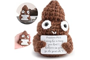 Tunknew Funny Poo Wool Knitting Doll with Positive Affirmation Cards, Mini Pocket Hug Cute Positivity Gifts Cheer Up Affirmation School Leavers Giftsfor Adult Kids Lovers Birthday Thanksgiving