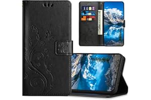 JZASES Hülle für Samsung Galaxy A52 4G / Galaxy A52 5G / Galaxy A52S 5G, PU Leder Handyhülle, Klappbar Prägung Brieftasche Stoßfeste Schutzhülle Kompatibel mit Samsung A52 / A52S 5G, Schwarz