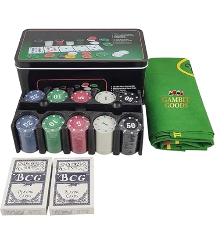 Niku Adult Casino Style 200 Pcs Poker Chips Set in a Tin Case, 2