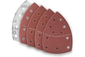 YoiYee Mouse Detail Sandpaper Fine Grit P240/320/400/600, 20PCS Hook & Hook Aluminium Oxide Sheets for Smoothing, Polishing, and Refining Surfaces