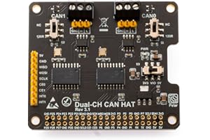 XICOOLEE Dual-CH, Can-Bus-Erweiterungshut für Raspberry Pi, mit 2-Kanal-CAN-Schnittstellenkommunikation, Dual-Chips MCP2515 und ATA6561