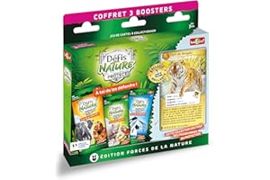 Bioviva - Coffret Booster - 3 booster Défi Nature Protect + 1 carte totem brillante Tigre du Bengale - 1 poster avec la liste de tous les animaux - Dès 7 ans - 710312