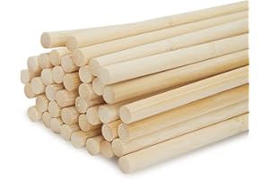 Mendi 40 Tutor Varilla de Bambu de 70 cm y 8 mm diámetro para Plantas, jardineria, Huerta...