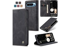 Cracedily Handyhülle für Google Pixel 9 Pro XL Hülle, Klapphülle Premium Lederhülle Klappbar Flip Case Tasche Magnet Kartenfach Standfunktion Klapphülle Schutzhülle für 9 Pro XL Handyhülle, Schwarz