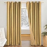 Amazon Brand - Solimo Polyester 100% Blackout Emboss Door Leaf Print Curtains|Blackout Door Curtains|7 Feet|Set of 2|Emboss L