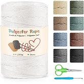 Polyester Macrame Cord 2 mm, 250 m, 100% Polypropylene, 4 mm Cord, Crochet Bag, Gift for Knitwear, White