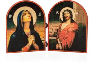 NKlaus Deva Maria & Jesus ikon diptyk trä 23,5 x 16 cm Kristlig 13826