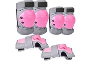 RUNDONG Adult & Kids Knee Pads Elbow Pads Wrist Guards Protective Gear Set for Skateboarding, Skating, Inline Skating, Roller Skating, Scooter, BMX Biking Cycling and Outdoor Extreme Multi-Sports