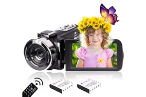 Heegomn Caméscope numérique HD 2,7 K pour adolescents/étudiants/enfants, 2688 x 1520P Caméra vidéo débutant pour vlogging YouTube
