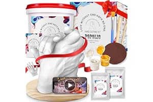 Popolic Kit de Moulage - Famille&Ami - Mariages, Anniversaires, Décoration Kit de Moulage Main Couple - Cadeaux Créatifs de Sculpture en Plâtre pour Hommes et Femmes