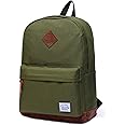 VASCHY Men's Backpack, Women's Waterproof School Bag, Boy Girl Computer 15.6 Inch Vintage for School, College, Work, Travel, Leisure