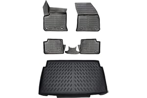 ELMASLINE Tapis en caoutchouc 3D et bac de coffre pour Opel Mokka E à partir de 2021 (plancher de chargement encastré) électrique | Tapis de sol | Tapis de coffre | Accessoires | Mokka-e