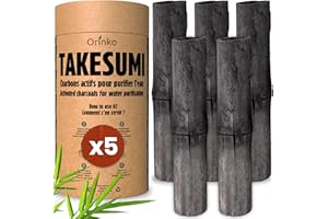 Orinko Organiczny Binchotan X5 | Aktywny Węgiel Binchotan z Bambusa do Filtrowania Wody w Dzbanku | Odstaw Butelkowaną Wodę z naszym Węglem Aktywnym [Gwarancja Zwrotu Pieniędzy]