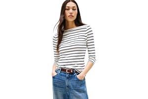 Tommy Hilfiger Damen Slim Cody Boat-nk 3/4slv Ww0ww40589 Kurzarm Strickoberteile (1er Pack)