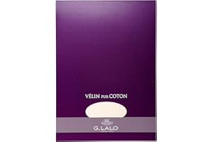 G. LALO Lalo 11800L - Un bloc de 40 feuilles unies 21x29,7 cm 125g, Vélin pur coton, Crème