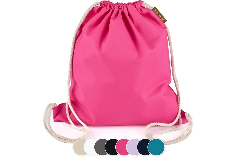 Las 5 mejores mochilas tácticas de CrossFit Naturstube® - Mochila deportiva con cordón de algodón (38 x 42 cm) Oeko-TEX® | Gym Bag para piscina, playa y deporte | B