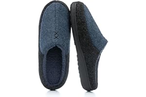 GOEWY Męskie kapcie z pianką pamięciową, dwukolorowe spodnie do użytku wewnątrz i na zewnątrz, ciepłe, zimowe czapki jako prezent dla mężczyzn, taty i dziadka