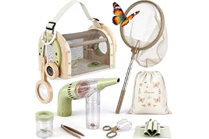 Dreamon Barnens äventyr, upptäcktsbug-set, med fjärilsfångsnät, insektsobservationsbur av trä, muggluppar, insektsfångare, leksaker för utomhusbruk från 3–7 år, gåva 3–7 år pojke