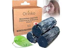 ORINKO Kishu Binchotan x3 (75G, 25G x 3) | Powerful Water Purifier - Wakayama Ubame Oak - Authentic Japanese Traditional Binchotan Activated Carbon for Water Purification in Decanter