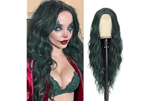 BUPPLER Cosplay Long Cyan Wig 28 Inch Middle Part Synthetic Wig Realistic Gifts Party Wigs for Women Daily Use Colourful Wigs (Cyan)