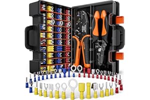 SOMELINE Set di Pinza Crimpatrice Capicorda, 39 Tipi [0,34-6 mm²] Capicorda Elettrici a Crimpare con Spelafili, Faston Connettori, Faston Elettrici, Pinza Capicorda, Pinza per Capicorda
