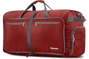 Gonex 150L Travel Duffel Bag Foldable Water Resistant Travel Bag Lightweight Duffel Bag with Big Capacity for Luggage Gym Sports Red