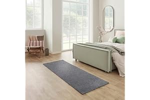‎CARPET STUDIO Carpet Studio Santa Fe Teppich Läufer Anthrazit, Läufer Flur 67x180cm, Kurzflor Teppiche, Küchenläufer, Wohnzimmerteppich, Bettvorleger Schlafzimmer