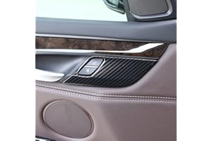 DIYUCAR Lot de 4 garnitures de verrouillage de porte en fibre de carbone ABS pour X5 X6 F15 F16 2014–2018 Accessoire de voiture