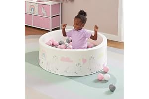 Liberty House Toys LHTUNIPIT Soft Foam Ball Pit Unicorn Pattern Complete with 200 Balls, White, H30 x W90 x D90