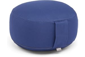 Bodhi Cuscino da meditazione Rondo ECO | Cuscino da yoga con imbottitura biologica di farro | Rivestimento in 100% cotone | Rivestimento lavabile con pratica cinghia | Altezza 20 cm