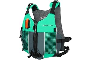 Owntop Chaleco de Ayuda a la Flotabilidad para Adultos y Adolescentes con Mochila de Hidratación, Silbato y Bolsillos, Chaleco de Natación Ajustable - Ideale para Kayak, Paddleboard, Pesca, Sup