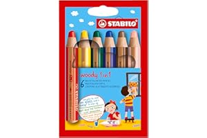 ‎STABILO STABILO - Buntstift, Wasserfarbe & Wachsmalkreide - woody 3 in 1-6er Pack