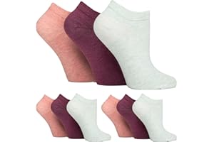 Gentle Grip 9 Pack Ladies Diabetic Sneaker Socks Low Cut Wide Ankle Socks