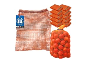 KOTARBAU® 10er Set Raschelsack - Kartoffelsack - 40 x 60 cm - Obstsack - 15 kg - Polypropylen - Gemüsenetz - Aufbewahrungssack - für Zwiebeln - Kartoffel - Gemüse - Orange