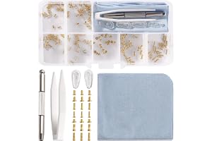 YIXISI 140 Stycken Glasögon Solglasögon Reparationsset, Glasögon Reparation Skruvset, med Skruvmejsel, Silikon Näskuddar, Pincett, Glasögon Rengöringsduk