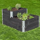 Nordje Palettenrahmen Hochbeet Set | Höhe 585mm (2x1200x800mm/1x600x800mm, Natur) | Paletten-Aufsatzrahmen | Palettenhochbeet