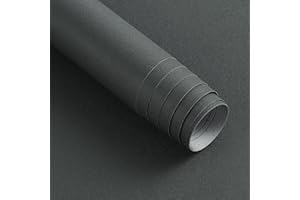 Timeet Klebefolie Küche Grau Matt Möbelfolie Selbstklebend Dunkelgrau 60x500cm Modern Aufkleber Wasserdicht Selbstklebende Vinyl Dekorfolie für Möbel Arbeitsplatte Schränke Wände Folie Grau