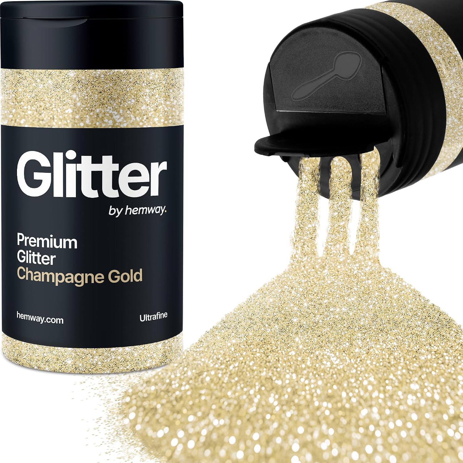 Champagne Gold Glitter Shaker, 130g Ultrafine Glitter, Crafts 1/128" Metallic Flake Champagne Gold Sequins, Resin & Epoxy Crafts, Decorating, Halloween, Christmas Nail, Face, Hemway