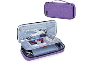 Trunab - Bolsa de estetoscopio para estetoscopio, color morado con bolsa interior, compatible con 3 m Littmann, MDF/ADC y otros accesorios, protección para estetoscopio bolsa de transporte