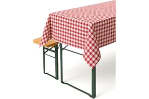 TEXPOT TextilDepot24, obrus w kratkę w stylu wiejskim - kolor i rozmiar do wyboru - 100% bawełna (130 x 170 cm, prostokątny, czerwony i biały)