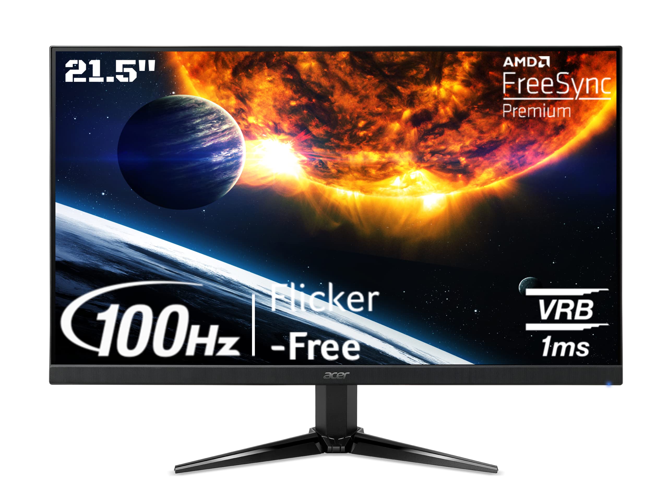 Acer Nitro QG221Q 21.5 Inch (54.61 cm) Full HD Gaming LCD Monitor with LED Backlight I VA Panel I 1 MS VRB, 100 Hz Refresh I