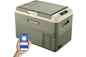 AAOBOSI Glaciere a Compression 30L, Glaciere electrique -20°C - 20°C, 12/24V & 220V, Glacière voiture avec contrôle WIFI et contrôle tactile LED