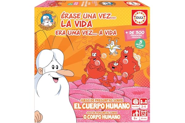 Educa - Érase una Vez La Vida, Juego de Mesa Familiar Educativo con más de 300 Preguntas y respuestas sobre anatomía y biología, A Partir de 6 años (18855)