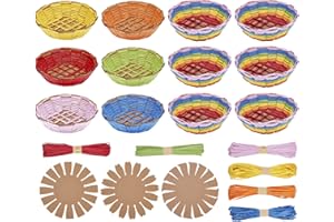 FREEBLOSS 12 Set Basket Weaving Kit with Video Tutorial Easter Basket for Beginners Creative Woven Bowl Suitable for Students Arts and Crafts Projects and Advanced Version Basket Activities
