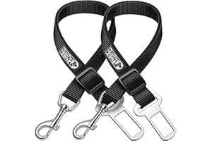 JUST PET ZONE Adjustable Dog Safety Belt for Car-Dog Seat Belt for Car -Dog Car Harness | Pet Travel Accessories. (Black)