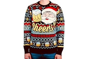 Bäng Läng Weihnachtspullover Herren und Damen, Ugly Christmas Sweater, Beer Santa, Weihnachtspulli Unisex, Weihnachts-Pullis Designed in Bayern