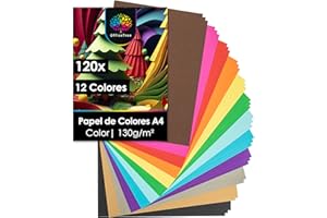 OfficeTree 104x Folios de Colores A4 130g - 12 Cartulina para Manualidades