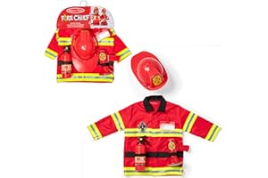 Melissa & Doug - Déguisement Pompier - Costume Enfant Avec Accessoires Pour Jeu D'Imitation - Tenue Pompier Pour Anniversaire Carnaval Halloween - Cadeau Enfant 3 Ans Et +